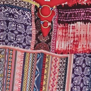 Vibrant Patchwork Midi Dress